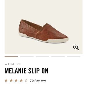 Frye Melanie Leather Slip-On Flats in Cognac